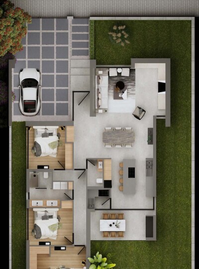 Lefkoşa Gönyeli -Yenikent 3+1 Bangalow-7